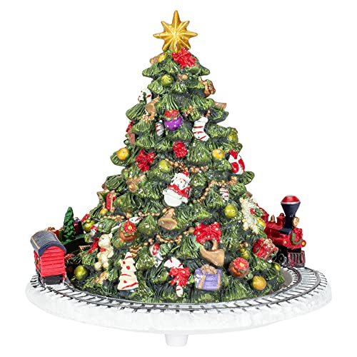 Kurt S. Adler 6-Inch Christmas Tree with Revolving Train Music Box - Image 3