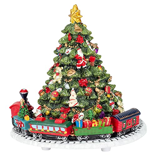 Kurt S. Adler 6-Inch Christmas Tree with Revolving Train Music Box - Image 4