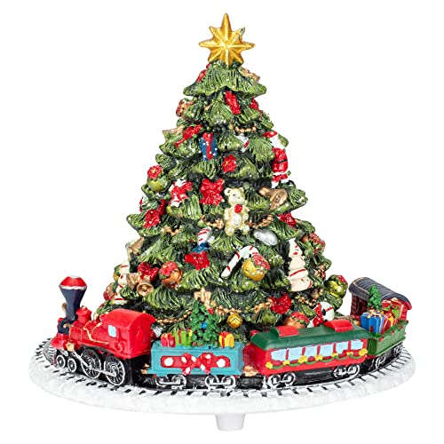 Kurt S. Adler 6-Inch Christmas Tree with Revolving Train Music Box - Image 1