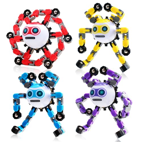 ASIOWELY 4 PCS Easter Basket Stuffers Transformable Fidget Spinners Toys for Kids and Adults Stress Relief Autism Sensory Toy for Boys Girls Teens Cool Fingertip Gyros Birthdays Gifts for Travel Toys - Image 1