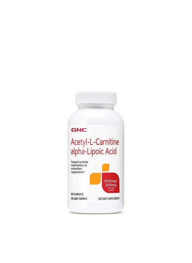GNC - Acetyl L Carnitine Alpha Lipoic Acid 500Mg / 200Mg 60 Caplets - Image 1