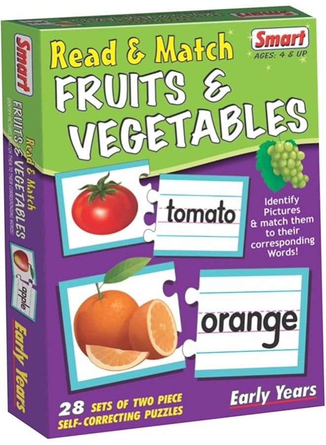 Smart Read & Match Fruits & Vegetables Puzzle - Image 1