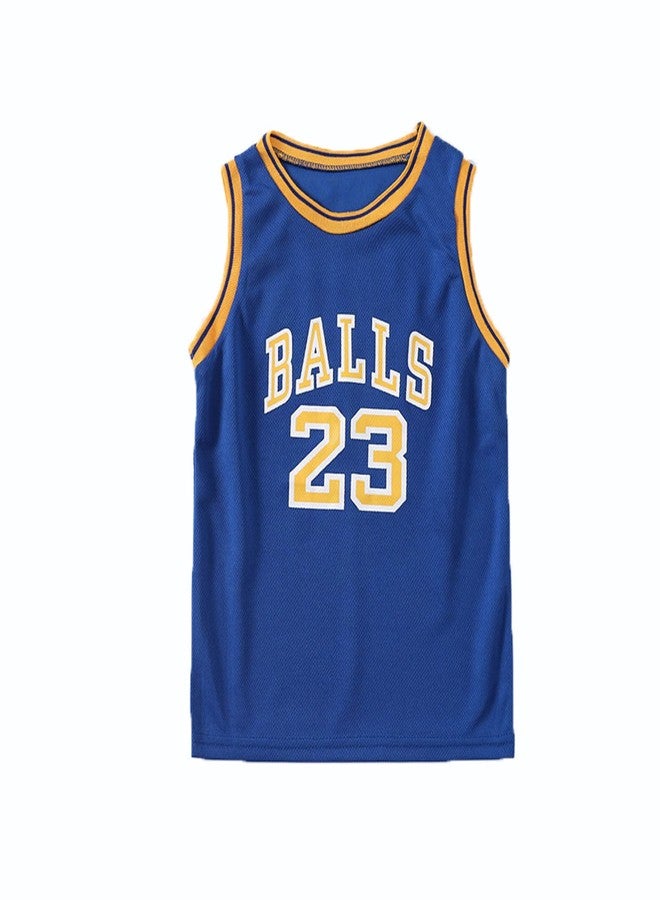 Tiuredx Toddler Baby Boys Basketball Jersey Outfit Toddler Kids Sports Shorts Set Summer Clothes (Blue_N23, 5 Years) - Image 2