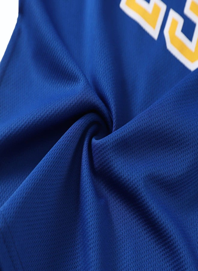 Tiuredx Toddler Baby Boys Basketball Jersey Outfit Toddler Kids Sports Shorts Set Summer Clothes (Blue_N23, 5 Years) - Image 5