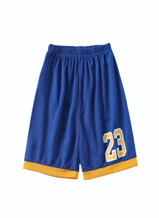 Tiuredx Toddler Baby Boys Basketball Jersey Outfit Toddler Kids Sports Shorts Set Summer Clothes (Blue_N23, 5 Years) - Image 4