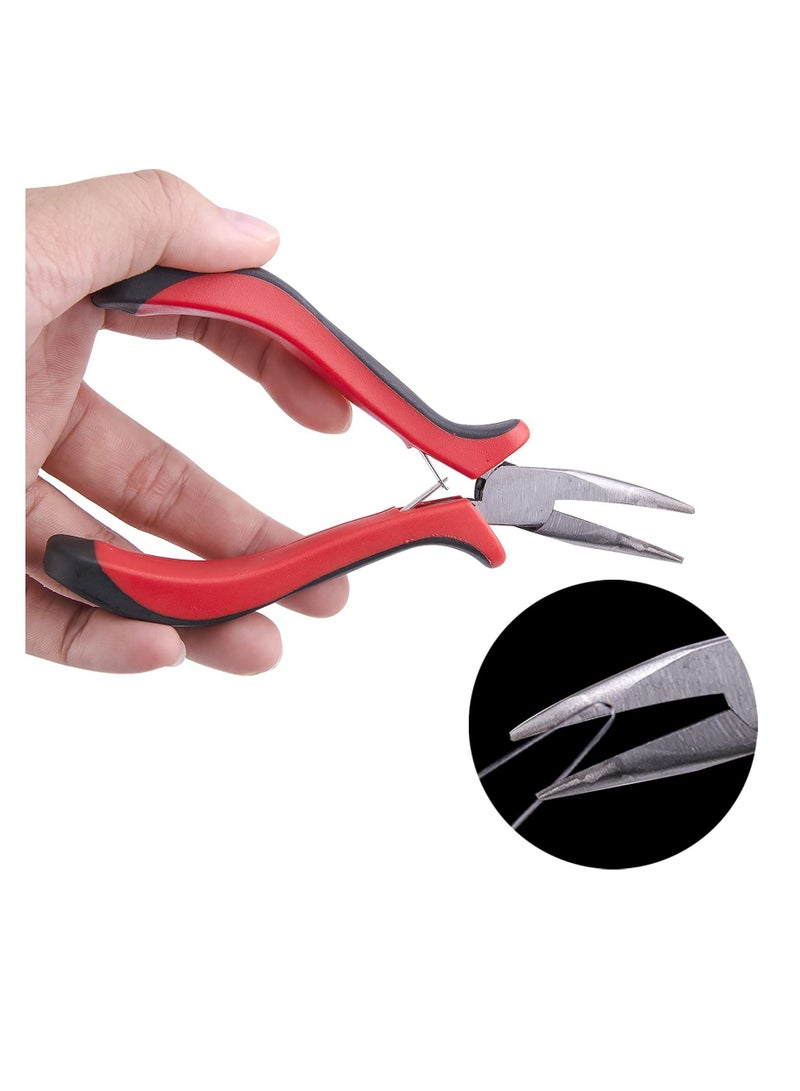 Y&D Hair Extensions Kit 500 Pcs Brown Micro Ring Beads 1 Plier 2 Hook Needle Pulling Loop 4 Plastic Alligator Clips Comb and Bags Black Mini Rubber Elastic - Image 3