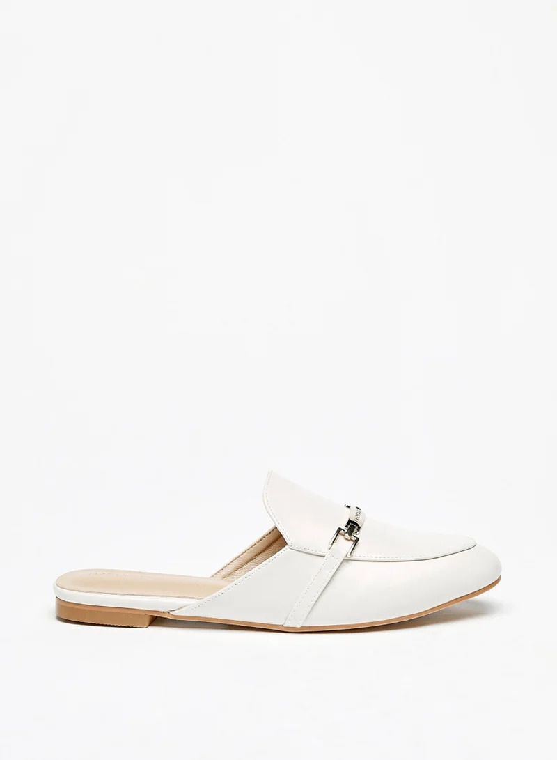 Flora Bella Womens Solid Mules With Metallic Accent