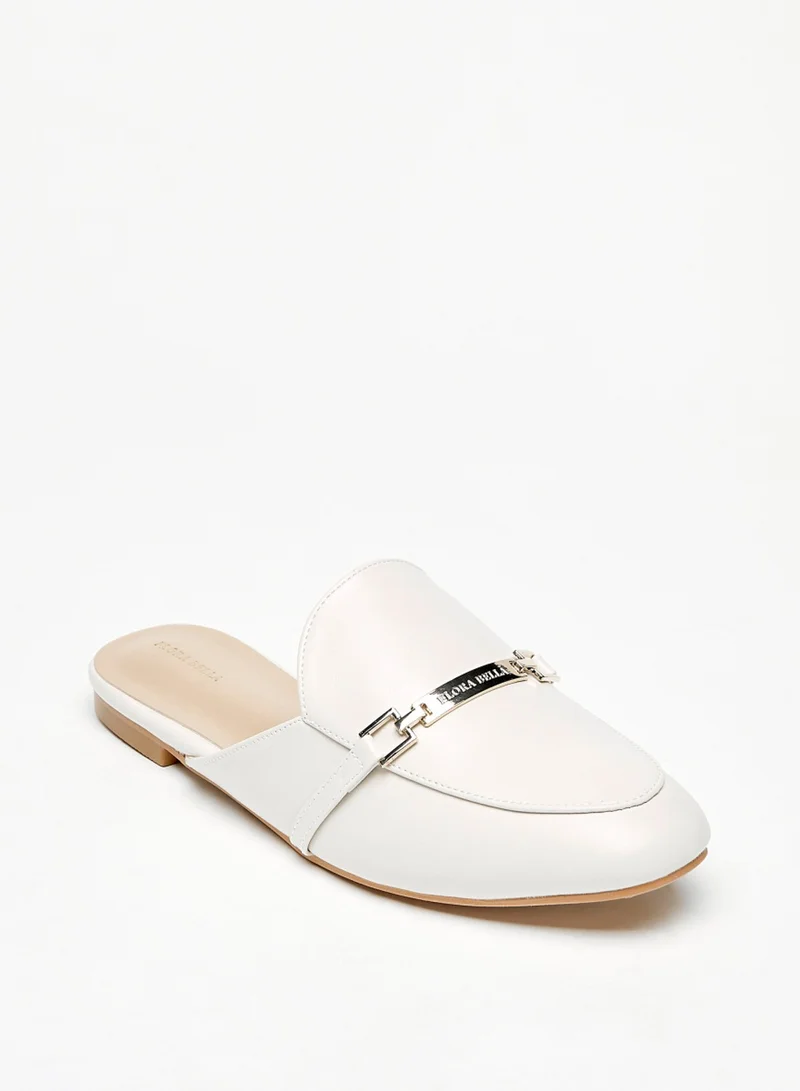 Flora Bella Womens Solid Mules With Metallic Accent