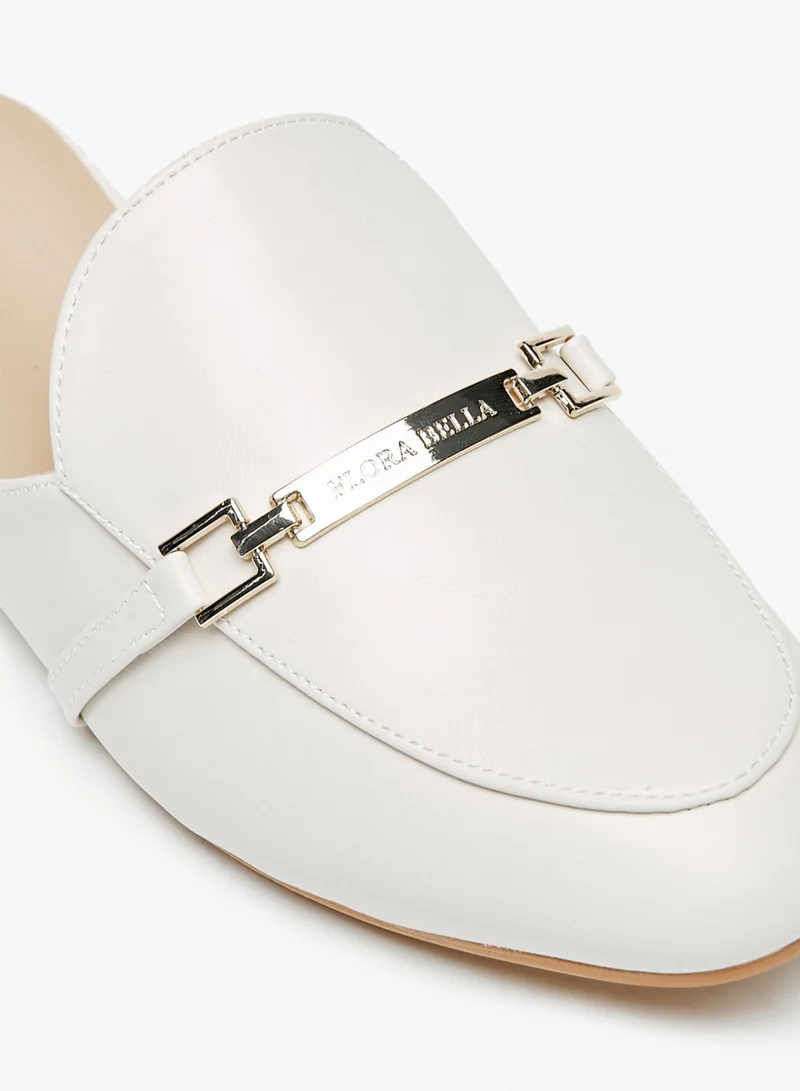 Flora Bella Womens Solid Mules With Metallic Accent