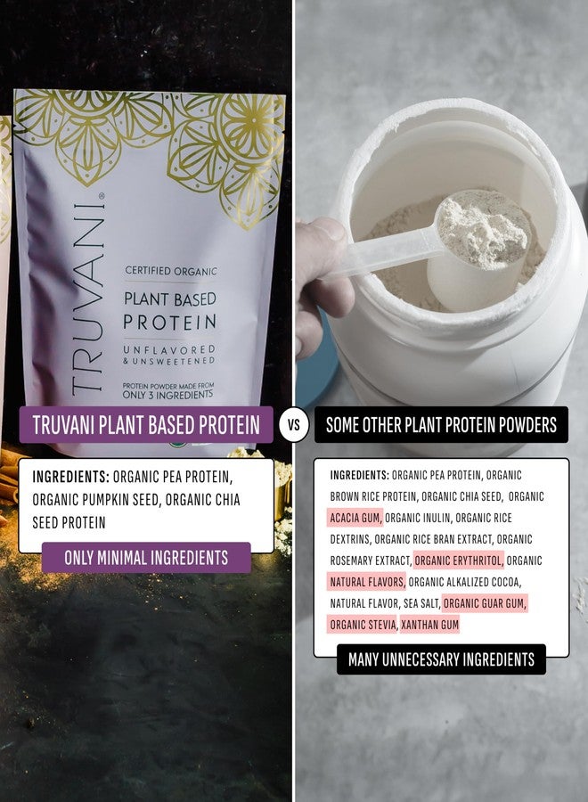 Truvani Pea Protein Powder | Unflavored | 20g Organic Vegan Plant Based Protein | 20 Servings | Keto | Gluten & Dairy Free | Low Carb | No Added Sugar - Image 5