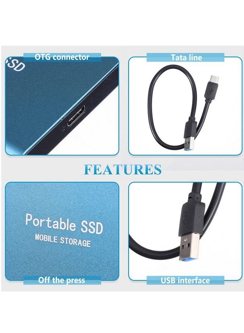 AROAQ High Speed Portable SSD With Type-C USB 3.1 Interface Highly Efficient Portable Hard Disk 30TB, Gold - Image 2