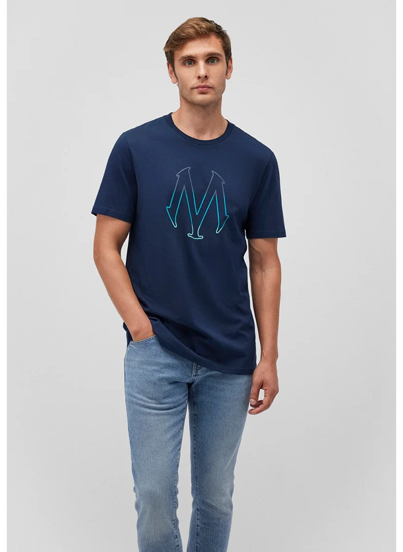 MAVI Navy Blue T-Shirt with Blue Logo Print 0610635-70490