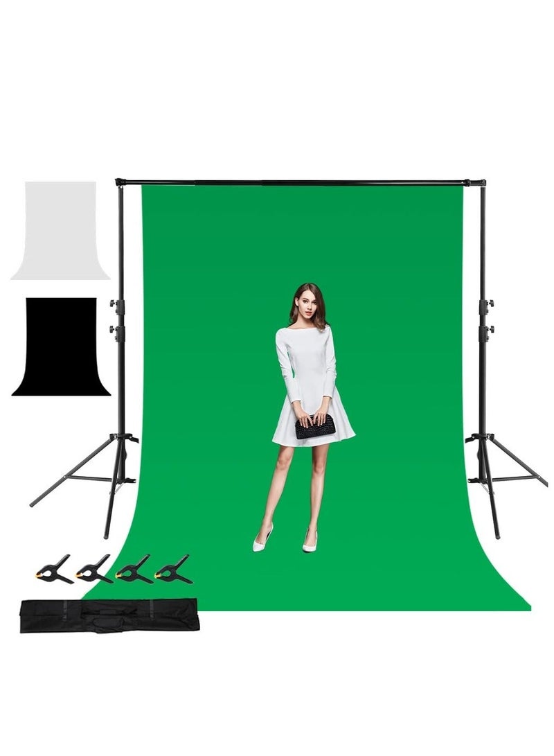 والالا طقم حامل خلفية شاشة خضراء/سوداء/بيضاء لاستوديو الصور والفيديو، مع حامل دعم خلفية الصور للصور الشخصية وتصوير المنتجات وتصوير الفيديو - Image 1