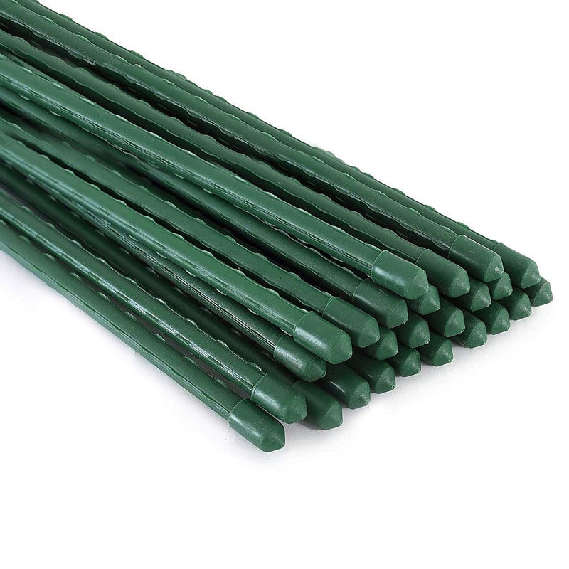 Xiny Tool Garden Stakes, 25 Pack 4 Ft Steel Plant Garden Tomato Stakes with Plastic Coat for Climbing Plants (25 Pack 48 Inch) - Image 1