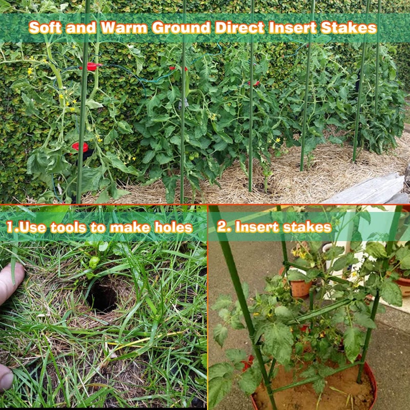 Xiny Tool Garden Stakes, 25 Pack 4 Ft Steel Plant Garden Tomato Stakes with Plastic Coat for Climbing Plants (25 Pack 48 Inch) - Image 5