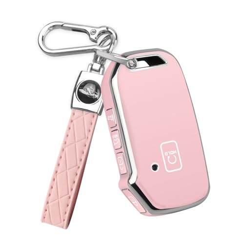 QBUC for Kia Key Fob Cover with Keychain,Car Key Case Shell Protection Fit for Kia K5 Forte Sportage Soul Seltos Telluride Sorento - Image 1