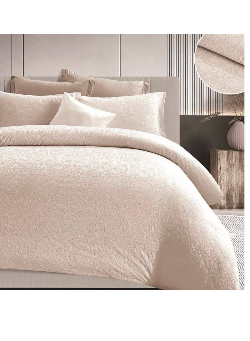 BAIG Comforter set Pattern Tufted Soft & Breathable Microfiber king size 6pcs, Embroidered Textured Bedding Set
