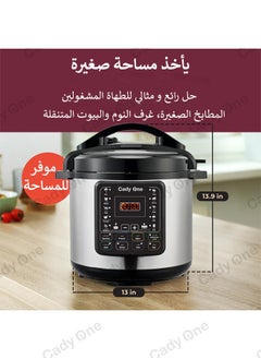 Cady One Electric Pressure Cooker 8 Liter Silver/Black  - Image 5