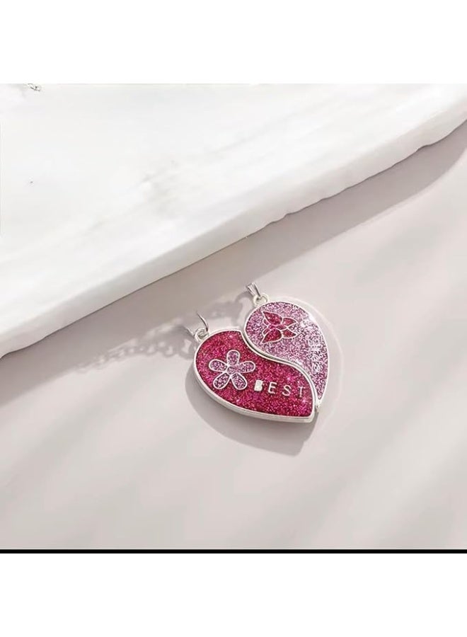 Split Heart Friendship Necklace - Two Matching Necklaces with Two Separate Hearts - Perfect Gifts for Best Friends - Image 4