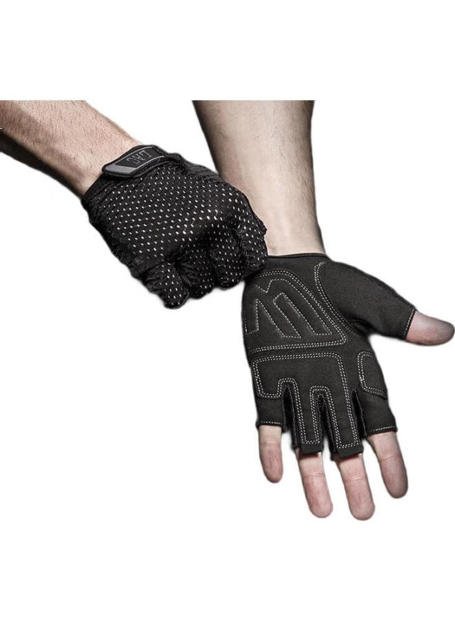 Lac Tactical Fingerless Gloves For Men, Combat Sports Protective Anti-Slip Outdoor Cycling Gloves Motorcycle Gloves, Size L - Image 3