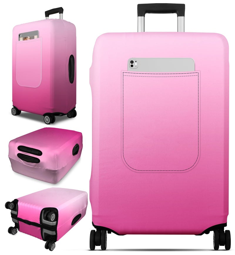Slohif Luggage Cover for Suitcase Tsa Approved Protector Luggage Sleeve Large Suit Case Cover Travel Stretch Baggage Case Protective Washable Fit 2123 Inch Rose Gradient S - Image 2