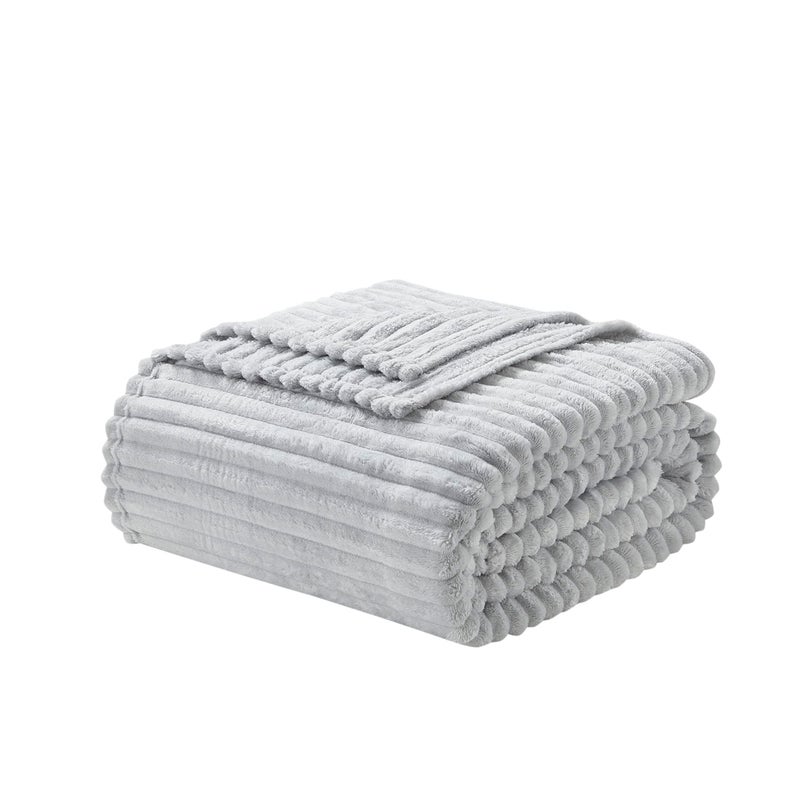 Nestl Nestl Light Grey Fleece Blanket  Bed Blankets Queen Size Lightweight Fuzzy Blanket Super Soft Blanketfor Bed Cut Plush Blanket 90 x 90 Inches Warm Cozy Queen Blanket