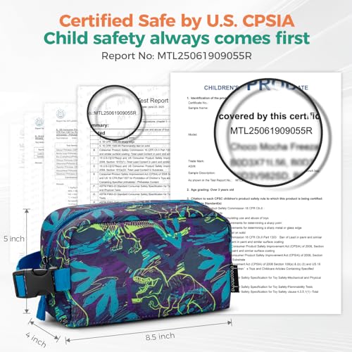 Choco Mocha Snack Bag for Kids Small Cooler Bags Insulated & Freezable Snack Bag For School Toddler Snacks Bag, Car Blue - Image 3