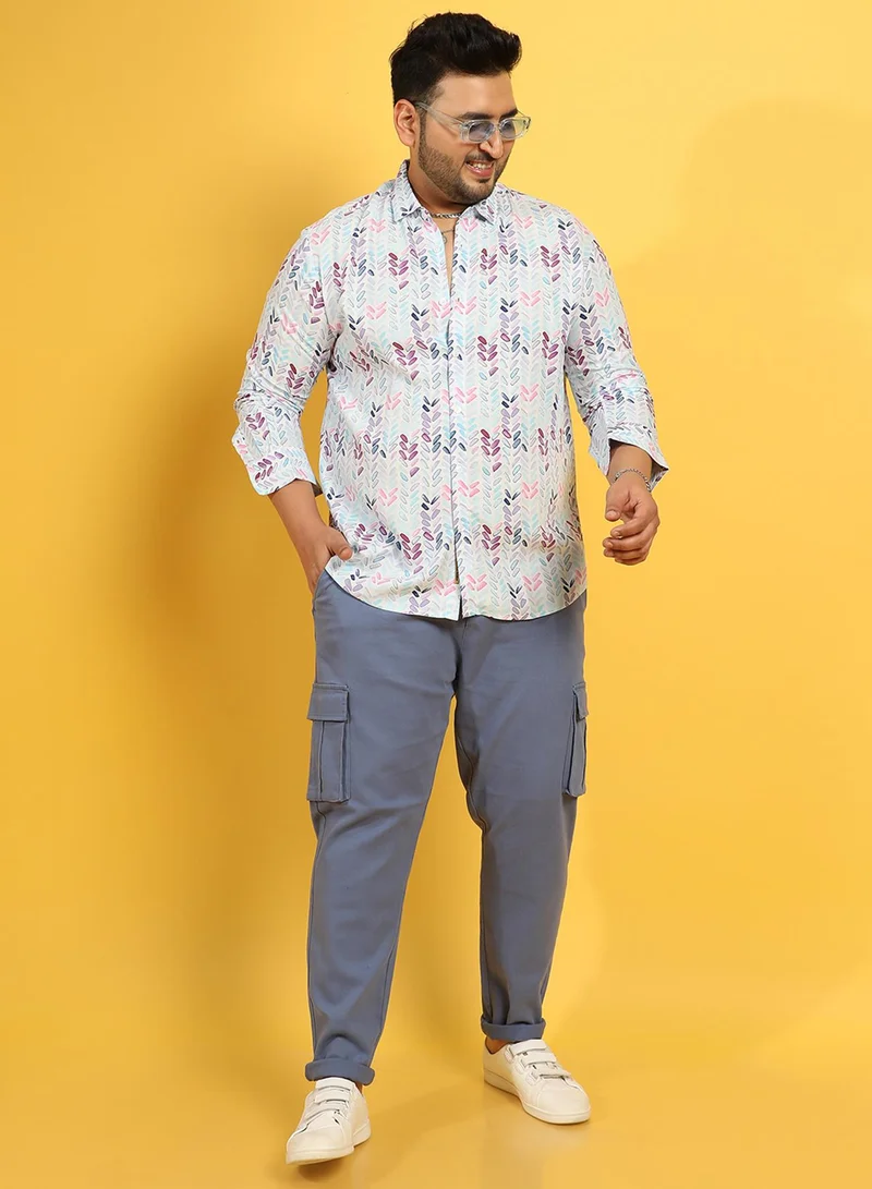 Instafab Plus Instafab Plus Men's Multicolour Abstract Print Shirt For Casual Wear | Spread Collar | Long Sleeve | Button Closure | Heavy Rayon Shirts Crafted With Comfort Fit For Everyday Wear