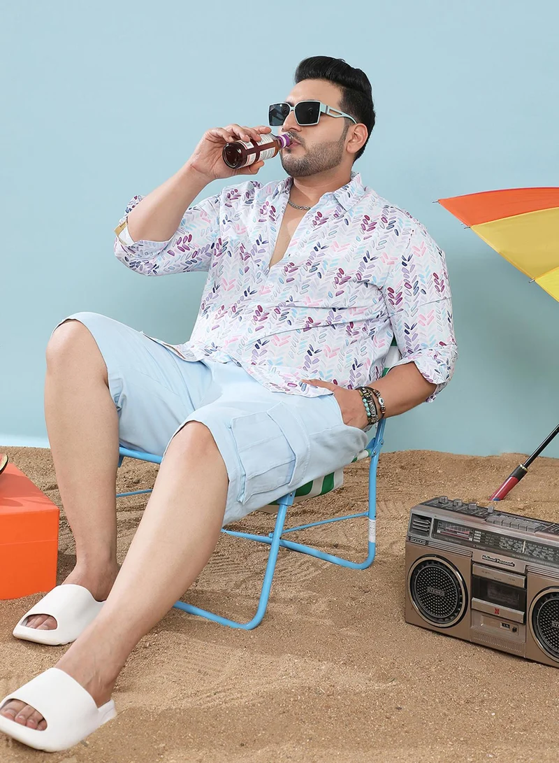 Instafab Plus Instafab Plus Men's Multicolour Abstract Print Shirt For Casual Wear | Spread Collar | Long Sleeve | Button Closure | Heavy Rayon Shirts Crafted With Comfort Fit For Everyday Wear