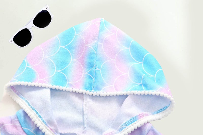 LUCKYGAL Kids Mermaid Beach Coverup Girls Swimsuit Coverup Zip-Up Beach Bathing Suit Wraps,4t 5t - Image 3