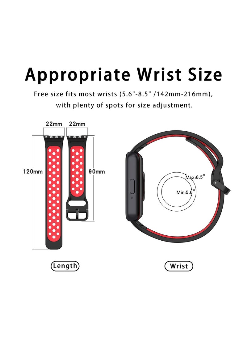 SOLARAE Silicone Sport Band for Samsung Galaxy Fit 3, Breathable Two-tone Porous Replacement Watch Strap, Soft Silicone Replacement Watch Strap Wristbands, for Galaxy Fit 3 2024 SM-R390 Women Men - Image 3