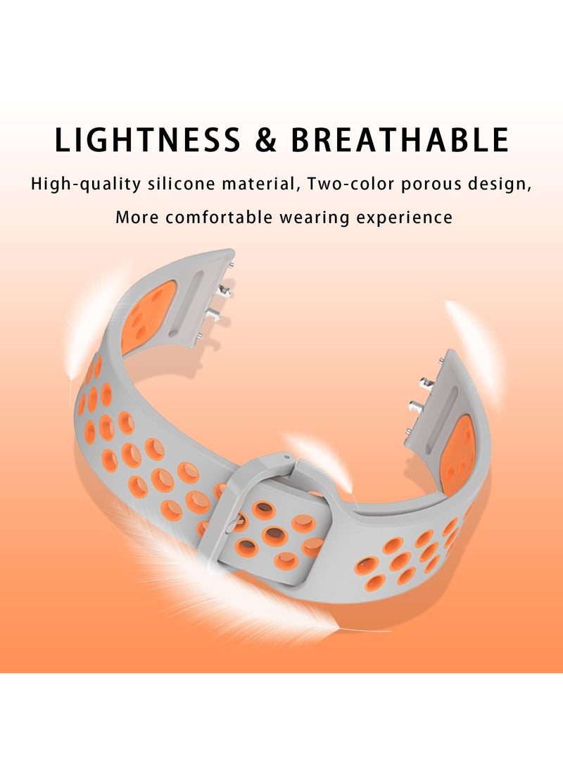 SOLARAE Silicone Sport Band for Samsung Galaxy Fit 3, Breathable Two-tone Porous Replacement Watch Strap, Soft Silicone Replacement Watch Strap Wristbands, for Galaxy Fit 3 2024 SM-R390 Women Men - Image 4