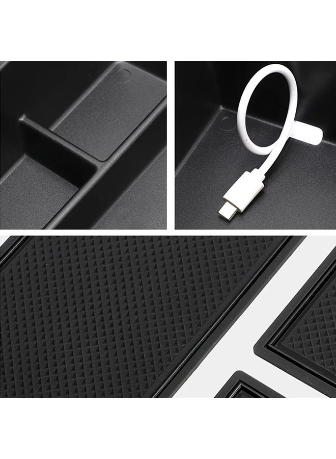Black Car Armrest Storage Box With Cup Holder And USB C Port For BYD Models - Image 4