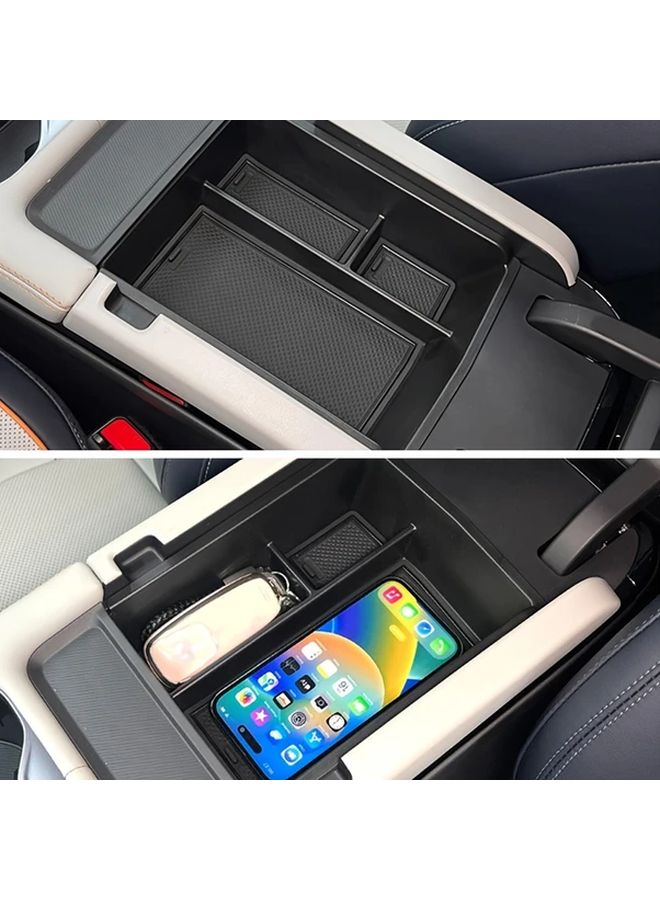 Black Car Armrest Storage Box With Cup Holder And USB C Port For BYD Models - Image 1