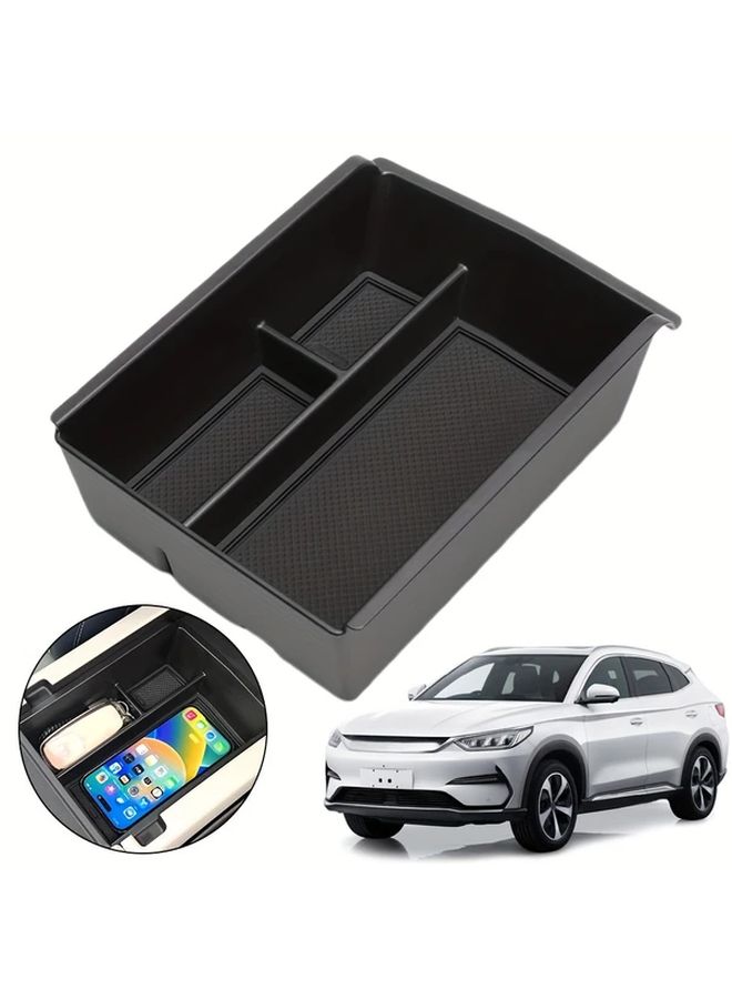Black Car Armrest Storage Box With Cup Holder And USB C Port For BYD Models - Image 2