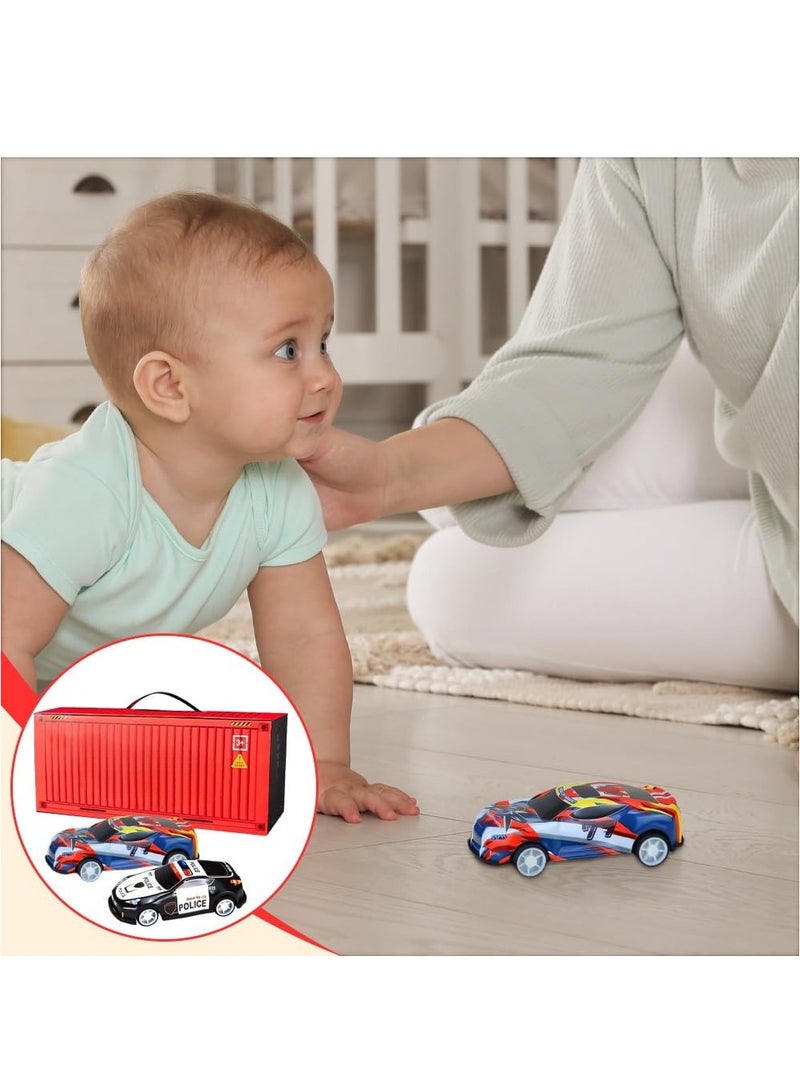 XiuWoo 48 Cars Pull Back Cars Toys for Kids Mini Cars Bulk for Kids Small Toy Cars Set with Garage and Runway, Pullback Bulk Cars for Toddlers, Boys Mini Race Car Party Favors Kids Toys Blue - Image 4