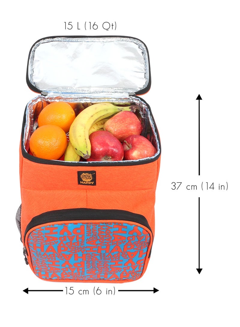 بيج ديزاين حقيبة ظهر مبردة معزولة Biggdesign متوسطة الحجم بسعة 16 كوارت، صندوق غداء مبرد ناعم، مقاومة للماء، حقيبة غداء معزولة، لنقل الطعام الساخن والبارد، مثالية للمكتب والمدرسة والنزهات والتخييم، للرجال والنساء. - Image 5