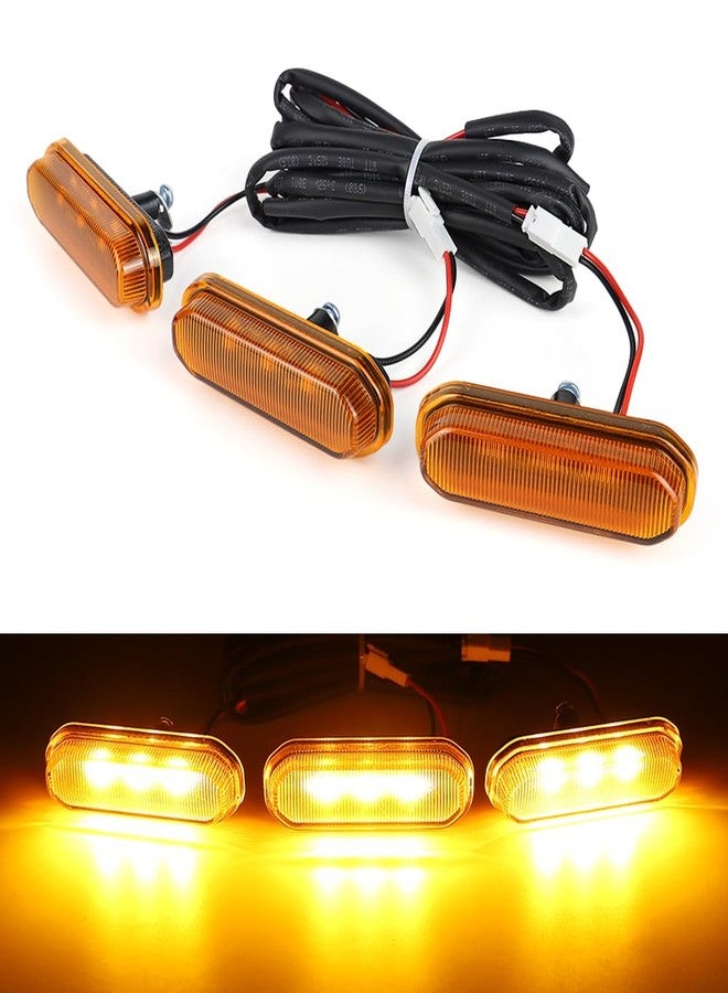 مصابيح شبكة أمامية LED من Cavauu لسيارة فورد برونكو سبورت باد لاندز 2021-2024، إكسسوارات برونكو 2024، مصابيح شبكة (3 قطع) (كهرماني) - Image 1