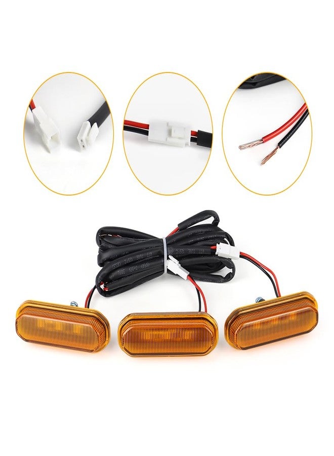 مصابيح شبكة أمامية LED من Cavauu لسيارة فورد برونكو سبورت باد لاندز 2021-2024، إكسسوارات برونكو 2024، مصابيح شبكة (3 قطع) (كهرماني) - Image 2