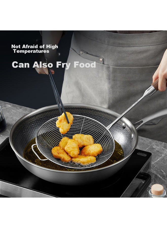 COOKER KING Chuidahuang 304 Stainless Steel Strainer, Skimmer, Colander, Hot Pot Ladle, Frying Spoon, Skimmer, Heat-resistant Handle, Medium Size  - Image 4
