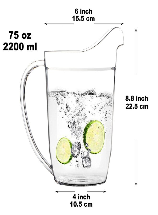 Youngever 75 Ounce Plastic Pitcher, Large Clear Water Jug - Image 2