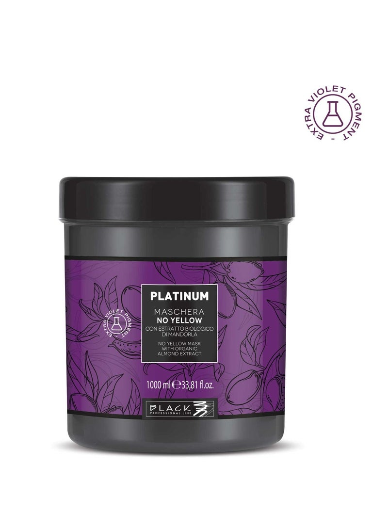 Black Professional Line Platinum Absolute Blond Hair Mask 1000ml – Anti-Yellow Toning with Almond Extract - Image 1