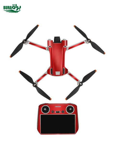Sunnylife Drone+Remote Control Protective Sticker For DJI Mini 3 Pro RC Version(Aurora Red)