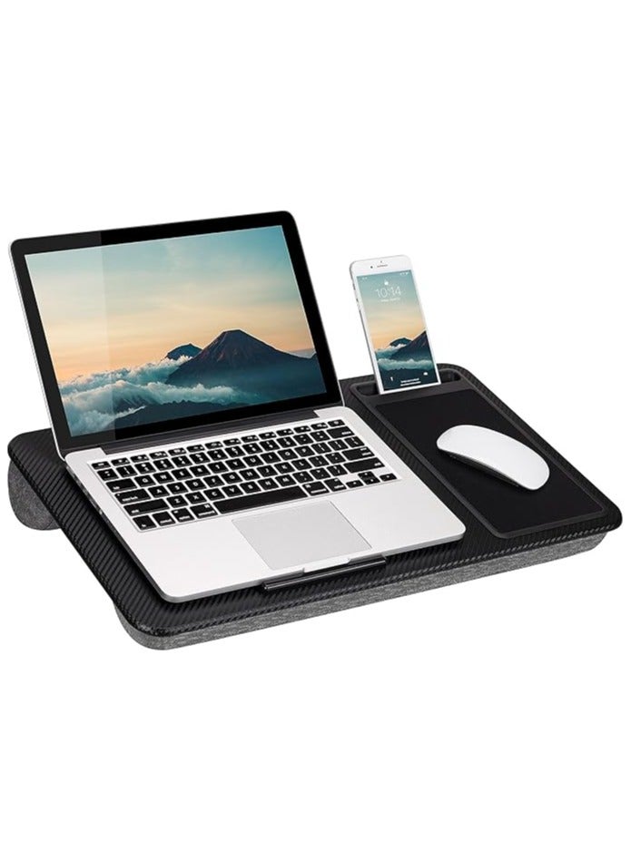 Green Tiger Home Office Lap Desk with Device Ledge, Mouse Pad, and Phone Holder Fits up to 15.6 Inch Laptops, Black Carbon - Image 1