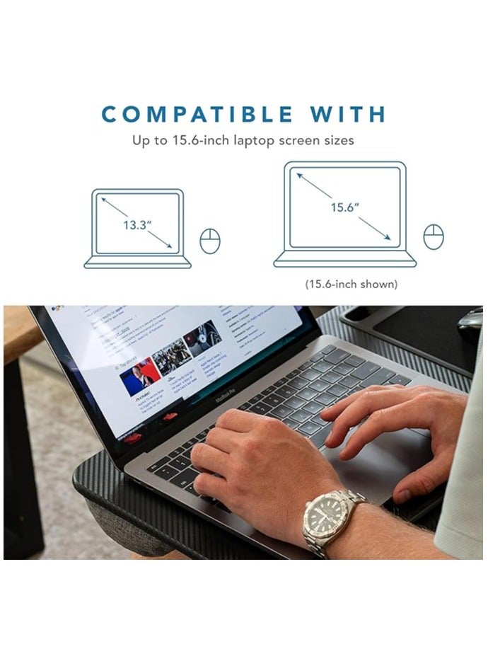 Green Tiger Home Office Lap Desk with Device Ledge, Mouse Pad, and Phone Holder Fits up to 15.6 Inch Laptops, Black Carbon - Image 5