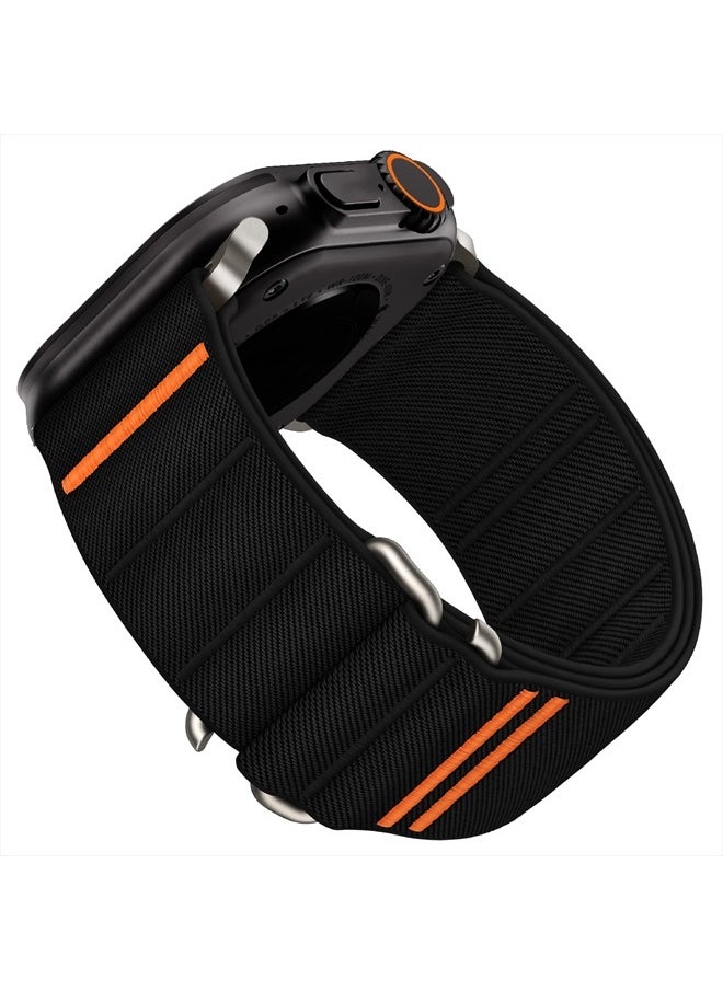 Suitisbest - Sport Bands Compatible with Apple Watch Ultra Band 49mm 46mm 45mm 44mm 42mm Men Women, Stretchy Nylon Sport Loop Strap with S-Hook for iWatch Series 10 Ultra SE 9 8 7 6 5 4 3, Titanium Hook - Image 1