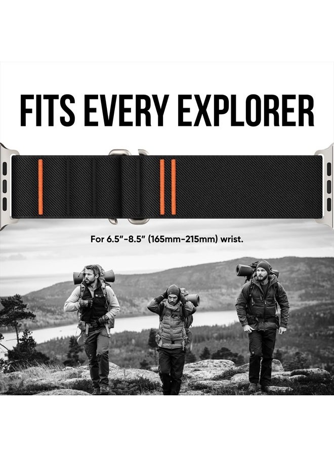 Suitisbest - Sport Bands Compatible with Apple Watch Ultra Band 49mm 46mm 45mm 44mm 42mm Men Women, Stretchy Nylon Sport Loop Strap with S-Hook for iWatch Series 10 Ultra SE 9 8 7 6 5 4 3, Titanium Hook - Image 1