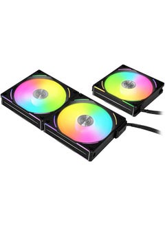 LIAN LI Lian-Li UNI Fan AL120 V2 Three Black, PBT+PC+Aluminum Materials, 120mm Fans, Up to 1900 RPM Fan Speed, 64.5 CFM Airflow, Pack of 3 | G99.12ALV23B.00  - Image 2
