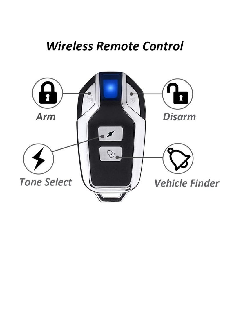 general Motorcycle Wireless Alarm, Theft Security Alarm with Remote Control, IP55 Waterproof Water and Dust Resistance Rating, 113dB Ultra High Loud - Image 5