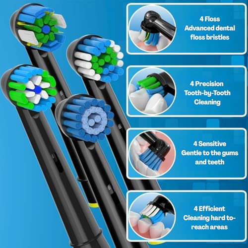 TecoKart® Electric Toothbrush Heads Compatible Replacement – 8 Pcs Electric Brush Head for Oral B Electric Brush, Soft Bristles Electric Brush Head for Deep Plaque Removal - Image 5